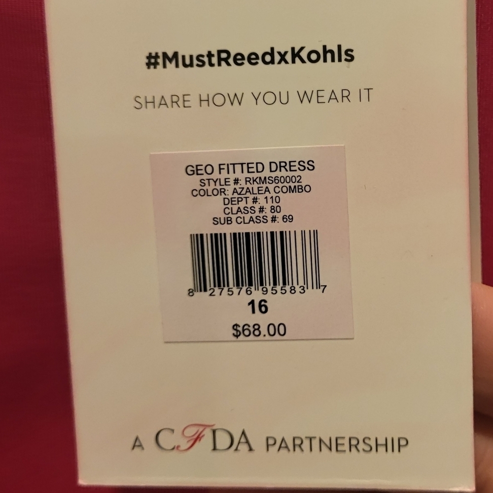 Reed Dress Body Con Sz 16-LTD Spring/Summer 2016-Geo Fitted Azalea Combo Color - Picture 5 of 6